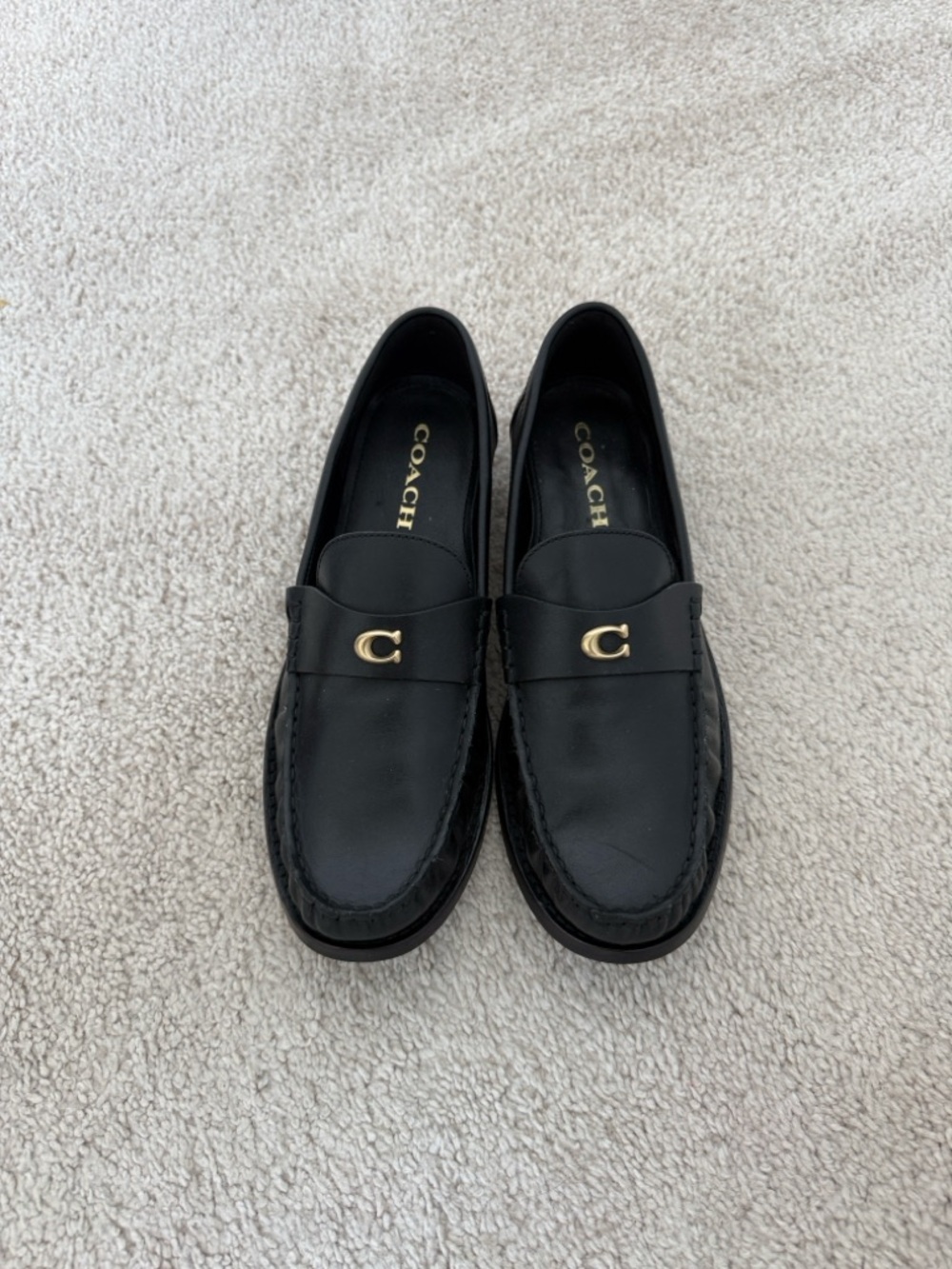 COACH Jocelyn Loafers in Black and gold in size 9 - Picture 2 of 5